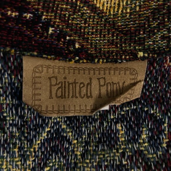Painted Pony Fruit Harvest Tapestry Jacket 100% Cotton Notch Collar USA Made OS - Picture 5 of 13